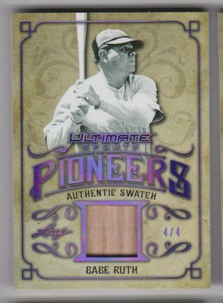 2019 Leaf Ultimate Sports Pioneers Authentic Swatch Bat 4/4 Babe Ruth