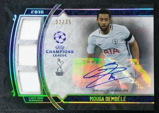 2017 - 18 Topps Museum Uefa Singler Player Mousa Dembele Auto Triple Jersey /35 Yl