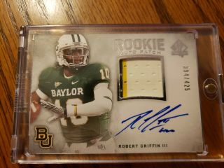 2012 Sp Authentic Robert Griffin Iii Rookie Auto Patch /425 3 Color
