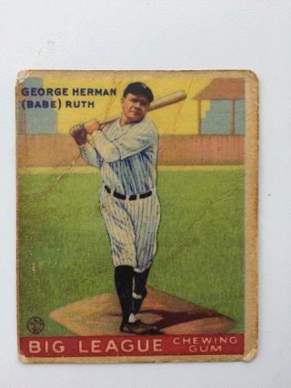 1933 Goudey Big League Chewing Gum R319 144 - Babe Ruth