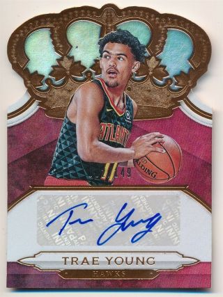 Trae Young 2018/19 Panini Crown Royale Rc Die Cut Autograph Sp Auto /149 $120