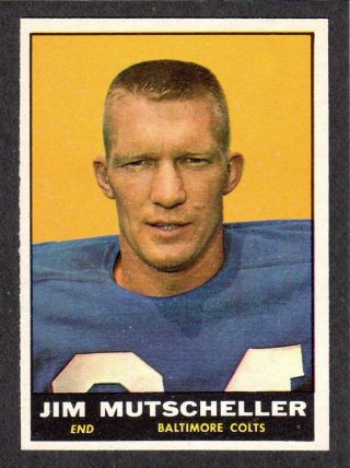 1961 Topps Football 5 Jim Mutscheller Notre Dame Baltimore Colts Nm,  A