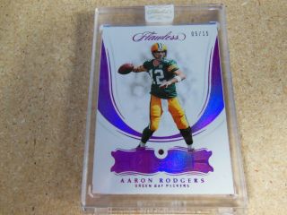 2018 Panini Flawless Aaron Rodgers Ruby Gem 5/15 Sp Rare Packers