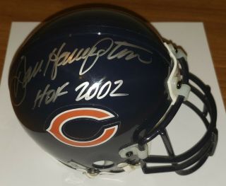 Dan Hampton Chicago Bears Autographed Mini Helmet Hof 2002 Inscription