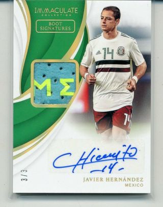 Javier Hernandez 2018 - 19 Immaculate Boot Signatures Auto Gold 3/3