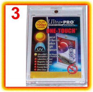 3 Ultra Pro One Touch Magnetic 100pt Uv Card Holder Display Case Two Piece 81911