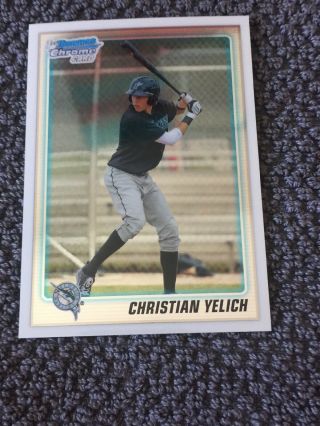 Christian Yelich 2010 Bowman Chrome Rookie Card 78 Brewers Mvp All Star