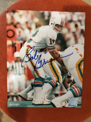 Bob Griese Signed 8x10 Photo Miami Dolphins Football Helmet Jersey Autograph