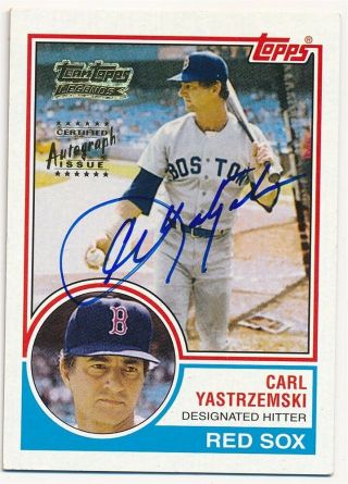 Carl Yastrzemski 2001 Topps Team Topps Legends Autograph Red Sox Auto Sp $120