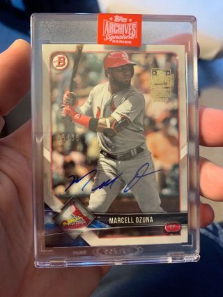 2019 Topps Archives Signature Series Auto Autograph Marcell Ozuna 05/38