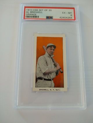 1910 E98 Set Of 30 Al Bridwell Orange PSA DNA Graded EX - MT 6 Baseball Card 11
