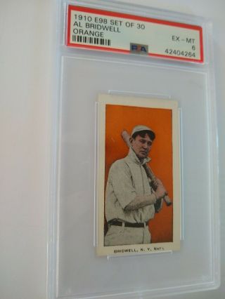 1910 E98 Set Of 30 Al Bridwell Orange PSA DNA Graded EX - MT 6 Baseball Card 2