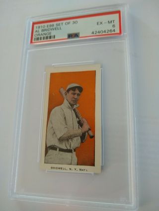 1910 E98 Set Of 30 Al Bridwell Orange PSA DNA Graded EX - MT 6 Baseball Card 3