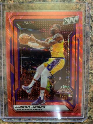 2019 Panini National Vip Gold Pack 43 Lebron James Red Wave Refractor 12/25