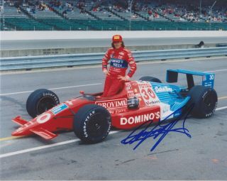 2x Indianapolis 500 Winner Arie Luyendyk Signed 8 X 10 Indy Race Photo Domino 