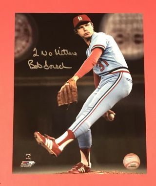 St.  Louis Cardinals Pitcher Bob Forsch Signed 8”x10” Photo W/ Inscription Vf