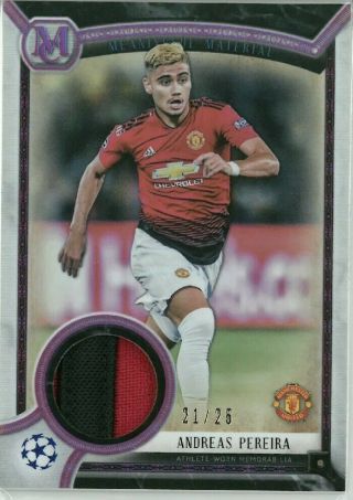 2018/19 Topps Uefa Museum Meaningful Relic Andreas Pereira Ruby Patch 21/25