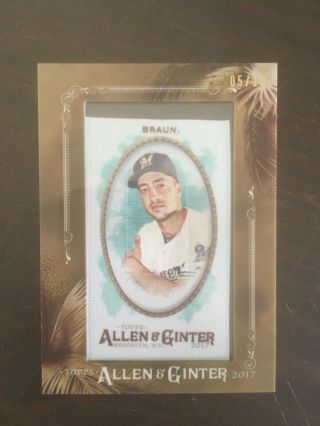 2017 Topps Allen And Ginter Framed Mini Cloth 140 Ryan Braun 05/10 Brewers