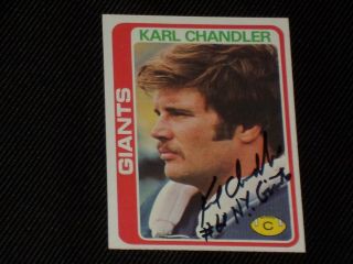 Karl Chandler 1978 Topps Signed Autographed Card 99 York Giants