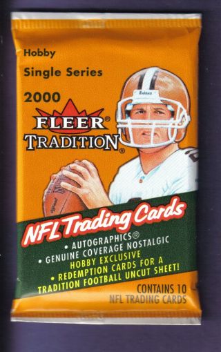 2000 Fleer Tradition Football Hobby Pack Fresh From Box Brady Rc Year