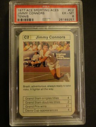 1977 Ace Sporting Aces Jimmy Connors Tennis Card Psa 6