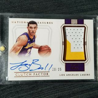 2017 - 18 National Treasures Clutch Factor Lonzo Ball Rpa Rc Patch Auto 20/25