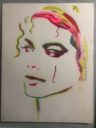 Michael Jackson Painting,  Autographed By Artist