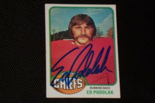 Ed Podolak 1976 Topps Signed Autographed Card 49 Kansas City Chiefs