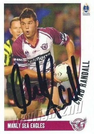 ✺signed✺ 2003 Manly Sea Eagles Nrl Card Chad Randall Daily Telegraph