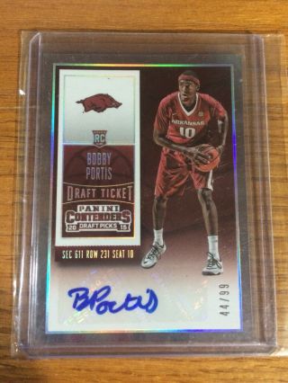 2015 - 16 Contenders Bobby Portis Draft Ticket Auto Rc Chicago Bulls /99