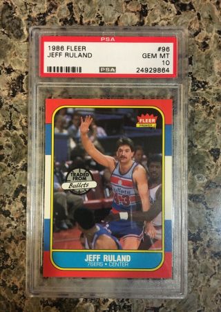 1986 Fleer Basketball Jeff Rutland 96 Psa 10 Gem