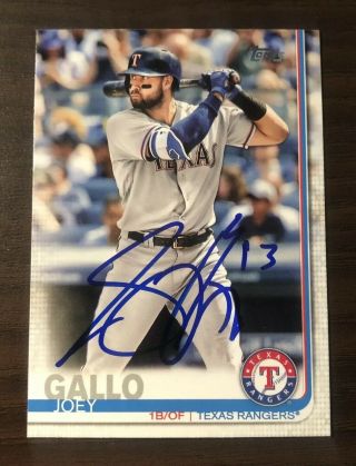 Joey Gallo Signed 2019 Topps Series 1 One Autographed Card Auto Texas Rangers