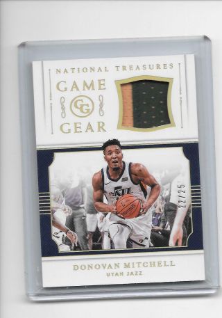2018 - 19 National Treasures Donovan Mitchell Game Gear 2 Color Jersey Patch 22/25