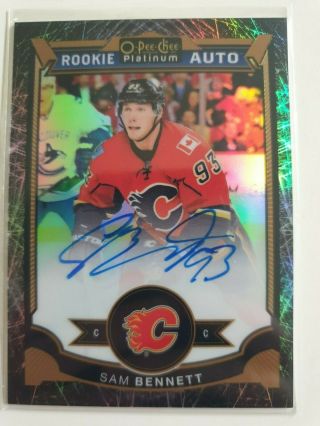 Opc Platinum 15/16 Rookie Black Ice Autograph Sam Bennett - Calgary //50