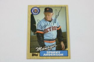 1987 Topps Sparky Anderson Signed Autographed Baseball Card - Authentic