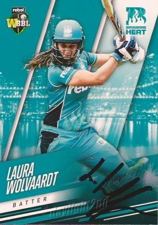 ✺signed✺ 2018 2019 Brisbane Heat Cricket Card Laura Wolvaardt Big Bash League