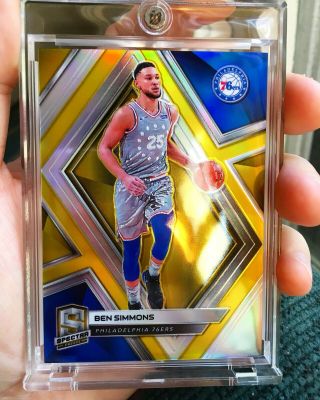 Ben Simmons Gold Prizm /10 2018 - 19 Panini Spectra Basketball Sixers Ssp
