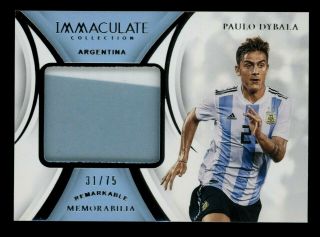 2018 - 19 Immaculate Remarkable Paulo Dybala Worn Jersey 31/75 Argentina