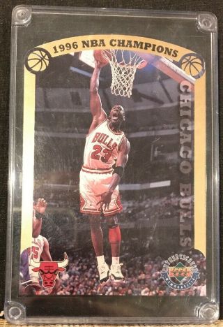 1996 Nba Champions Upper Deck Authenticated Jumbo Michael Jordan Bulls Card