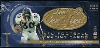 1999 Leaf Certified Materials Football Factory Hobby Box