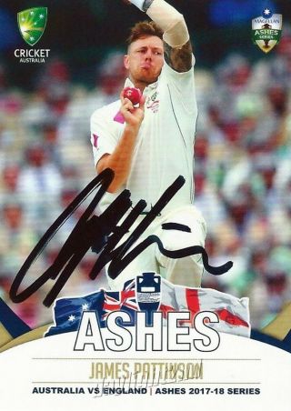 ✺signed✺ 2017 2018 Australian Cricket Card James Pattinson Big Bash League Ashes