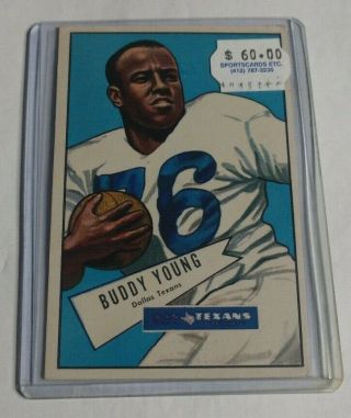 R7303 - Buddy Young - 1952 Bowman Large - 104 - Dallas Texans -