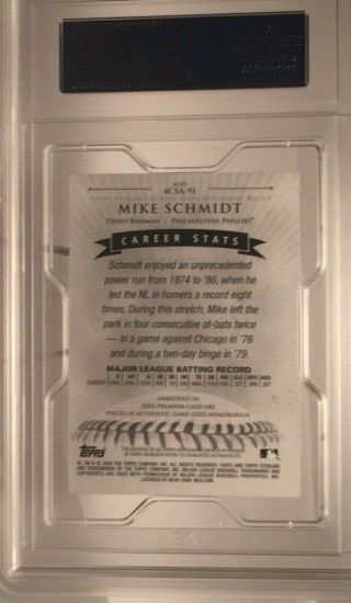 Mike Schmidt 2008 Topps Sterling Career Stats Relics Autograph Quad PSA NM7 1/10 4