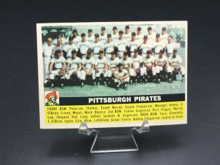 1956 Topps Baseball Pittsburgh Pirates Team Card (gray Back) Ex - Mt/nm 121