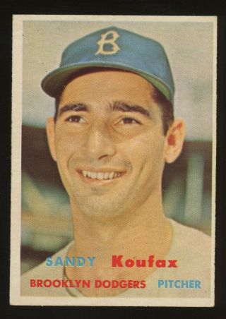 1957 Topps 302 Sandy Koufax Brooklyn Dodgers Hof