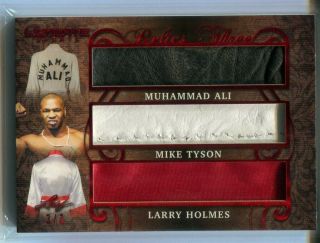 2019 Leaf Ultimate Sports Red 3 Relic 3/3 Muhammad Ali/mike Tyson/larry Holmes