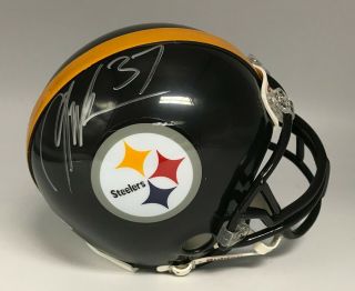 Carnell Lake Signed Steelers Mini Helmet Autographed Auto Beckett Bas