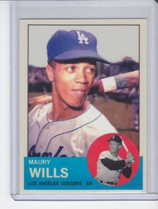 Maury Wills Mvp Los Angeles Dodgers Custom Card By Bob Lemke 1963 Style 577