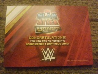 WWE Slam Attax Universe Limited T - Shirt Relic Card Baron Corbin Topps NXT T53 3