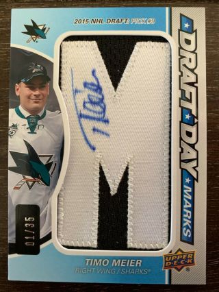 16/17 Sp Game Draft Day Marks Auto Patch Rookie Timo Meier /35 Ddm - Tm